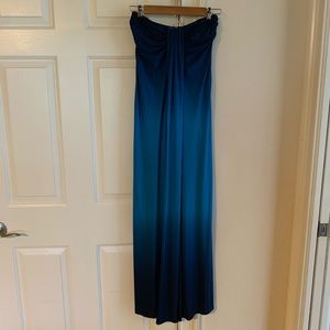 Blue Strapless Maxi Dress